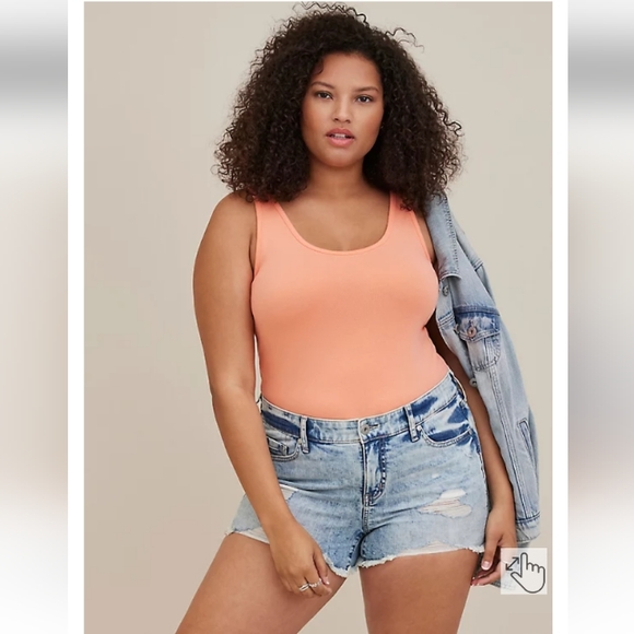 torrid Tops - NEW TORRID 2X FOXY DOUBLE SCOOP NECK TANK BODYSUIT- PINK 2X(18/20) NWT
